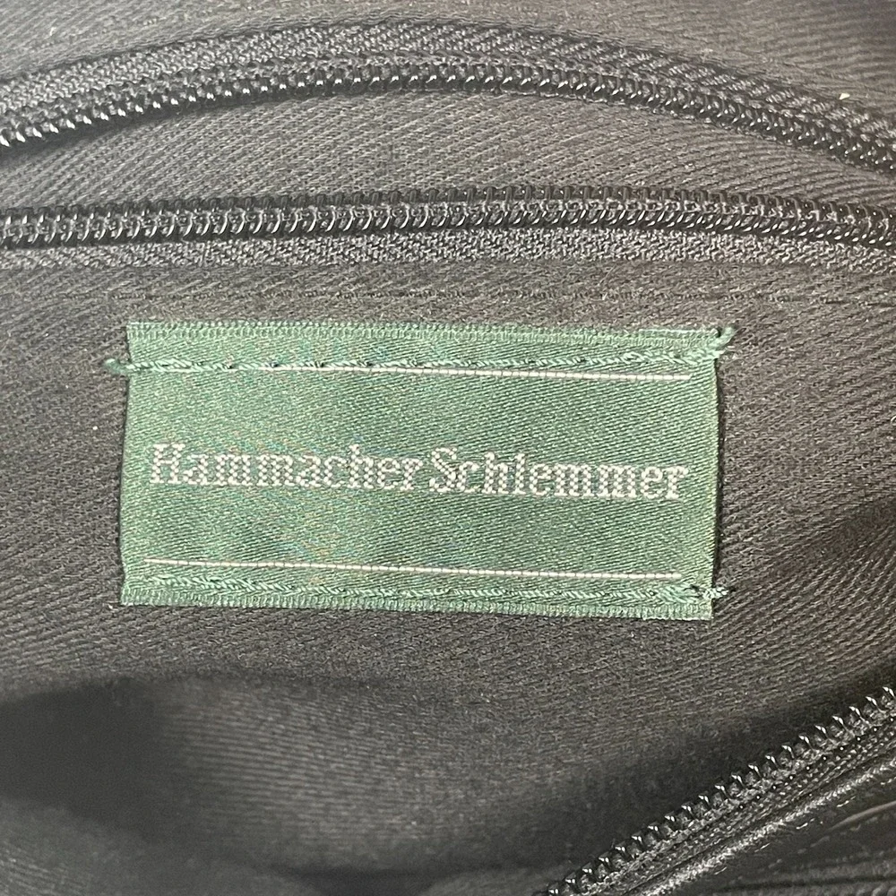 Hammacher Schlemmer Genuine Leather Black Waist Bag Fanny Pack Travel Bag